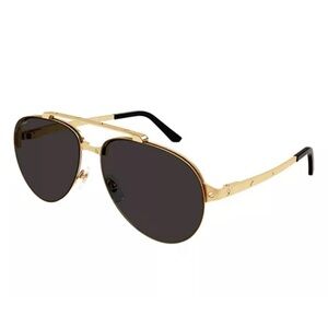 Cartier Santos Evolution 24K Gold Pilot Sunglasses, 61mm Unisex